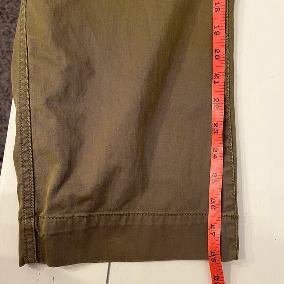 Gap Barrel Khaki High Rise Pants Womens 0 Army Green Cotton Twill Chino Utility - Picture 15 of 15